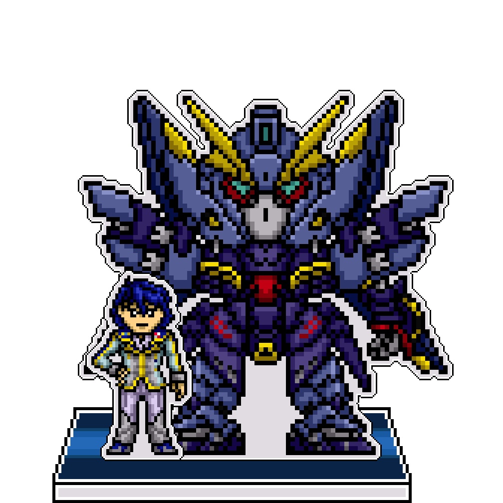 SRWOGドット絵アクリルジオラマ：イングラム×ビルトシュバイン