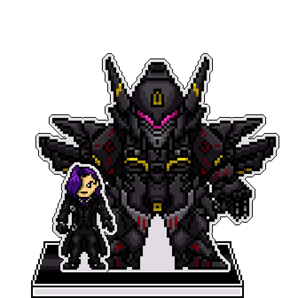 SRWOGドット絵アクリルジオラマ：ギリアム×ゲシュペンスト・タイプRV