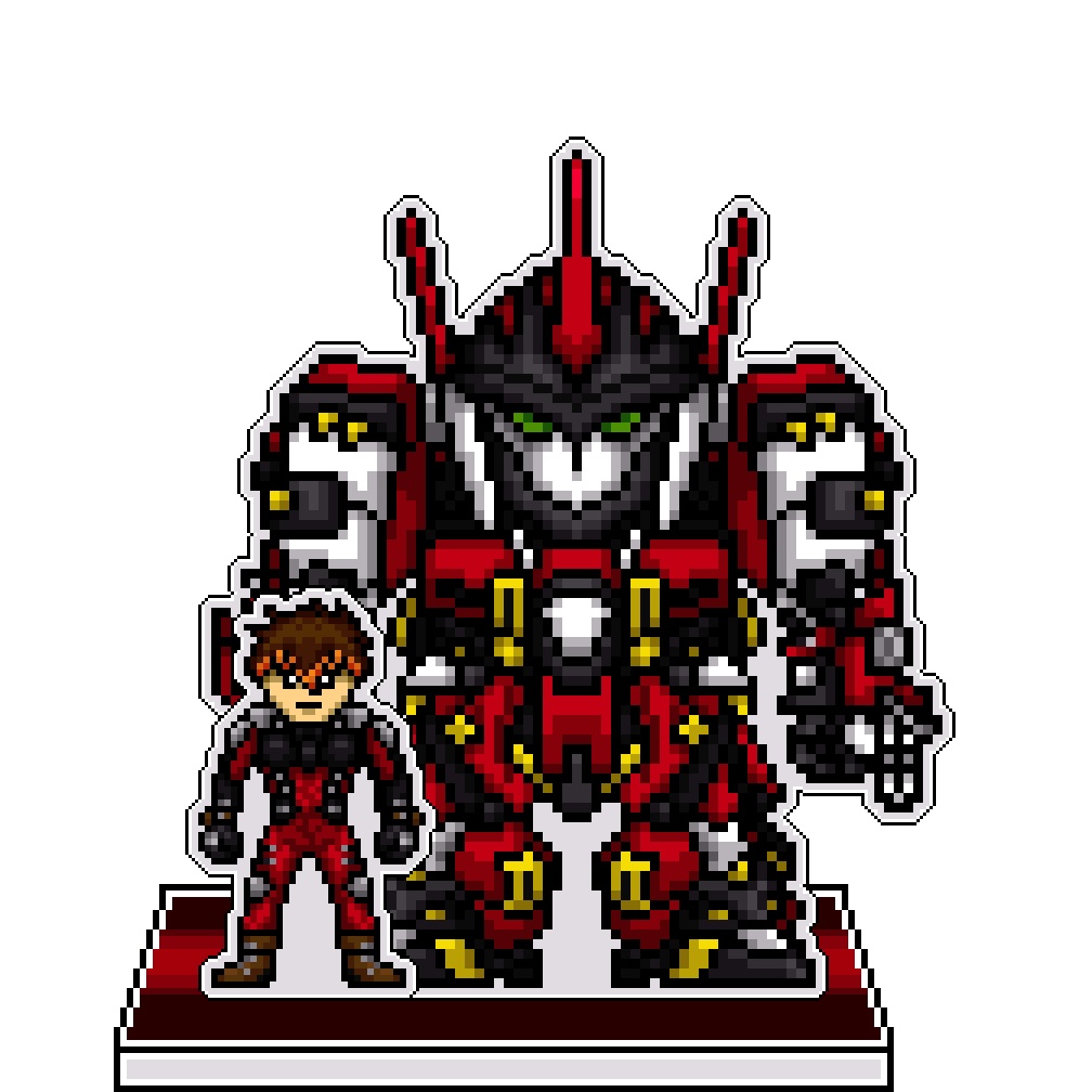 SRWOGドット絵アクリルジオラマ：キョウスケ×アルトアイゼン・リーゼ