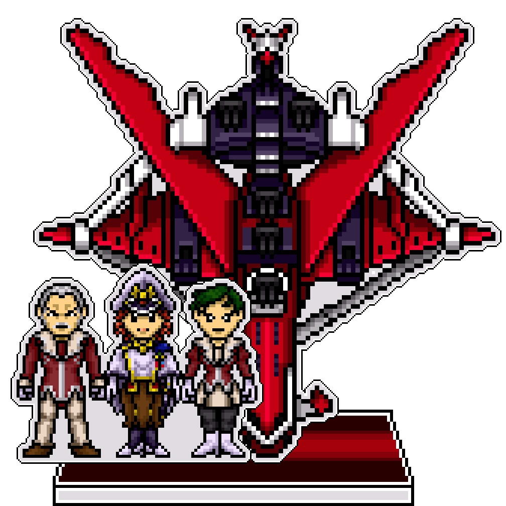 【パーツ付属】SRWOGドット絵アクリルジオラマ：レフィーナ＆クルー×ヒリュウ改