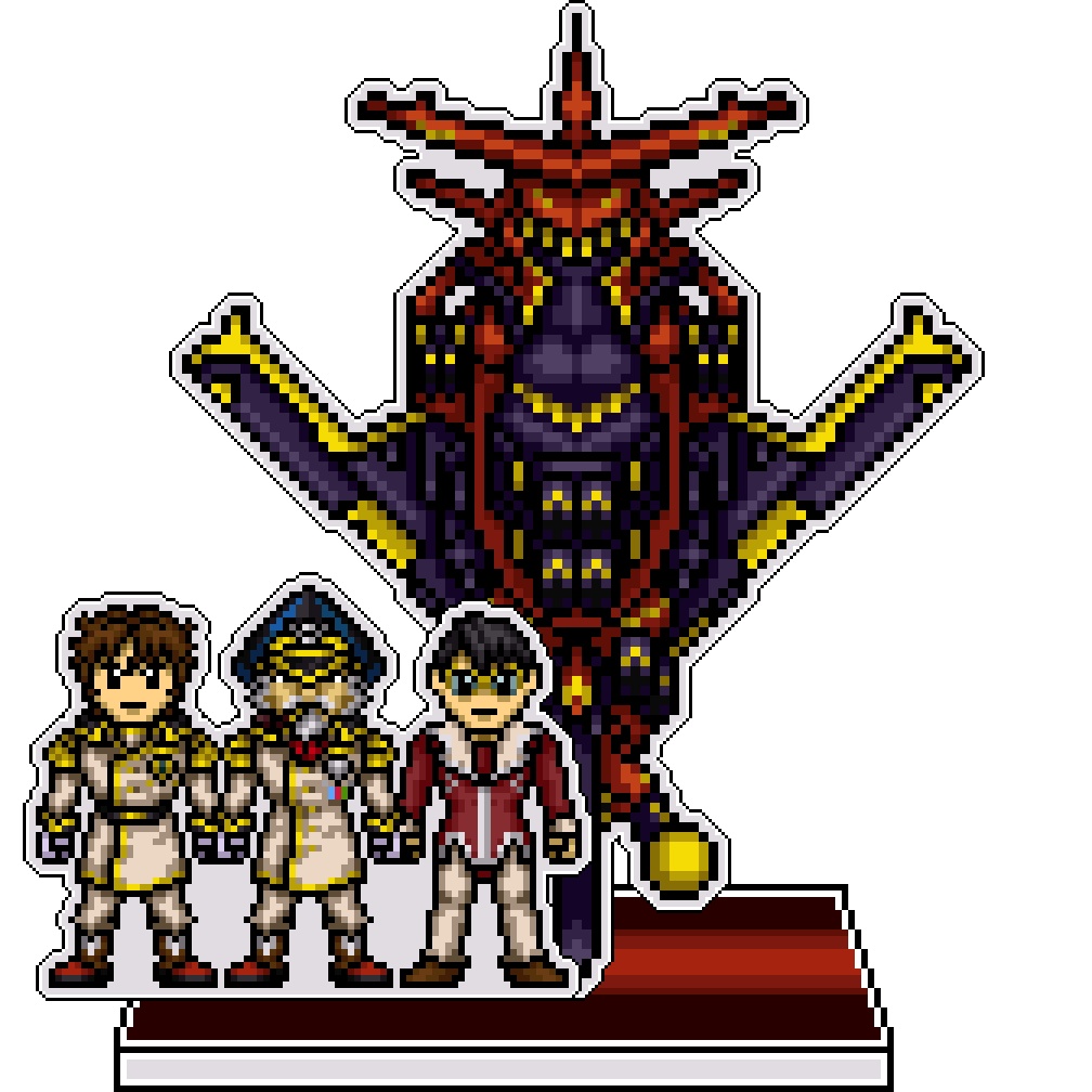 【パーツ付属】SRWOGドット絵アクリルジオラマ：ダイテツ＆クルー×ハガネ