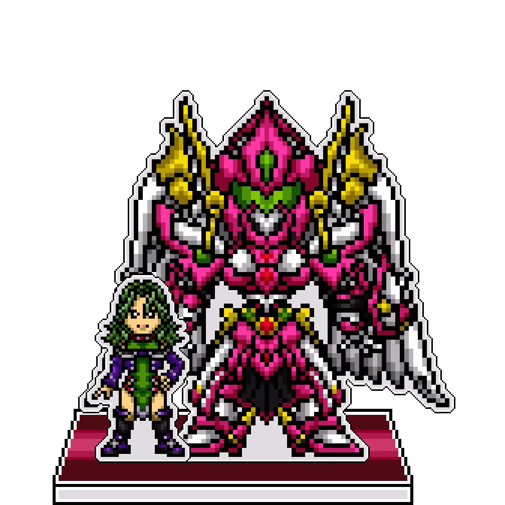 SRWOGドット絵アクリルジオラマ：ラミア×アンジュルグ