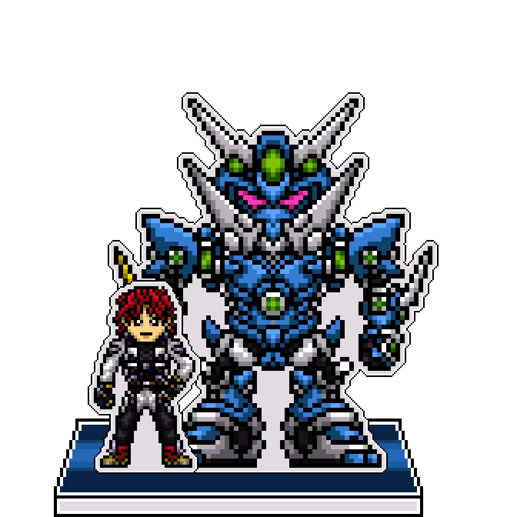 SRWOGドット絵アクリルジオラマ：アクセル×ソウルゲイン