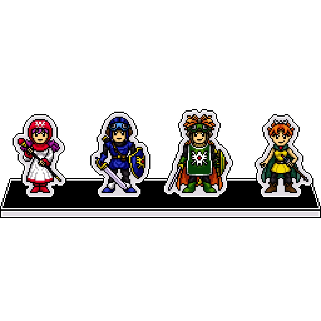 ドット絵４人組アクリルジオラマ：ドラゴンクエストⅡ