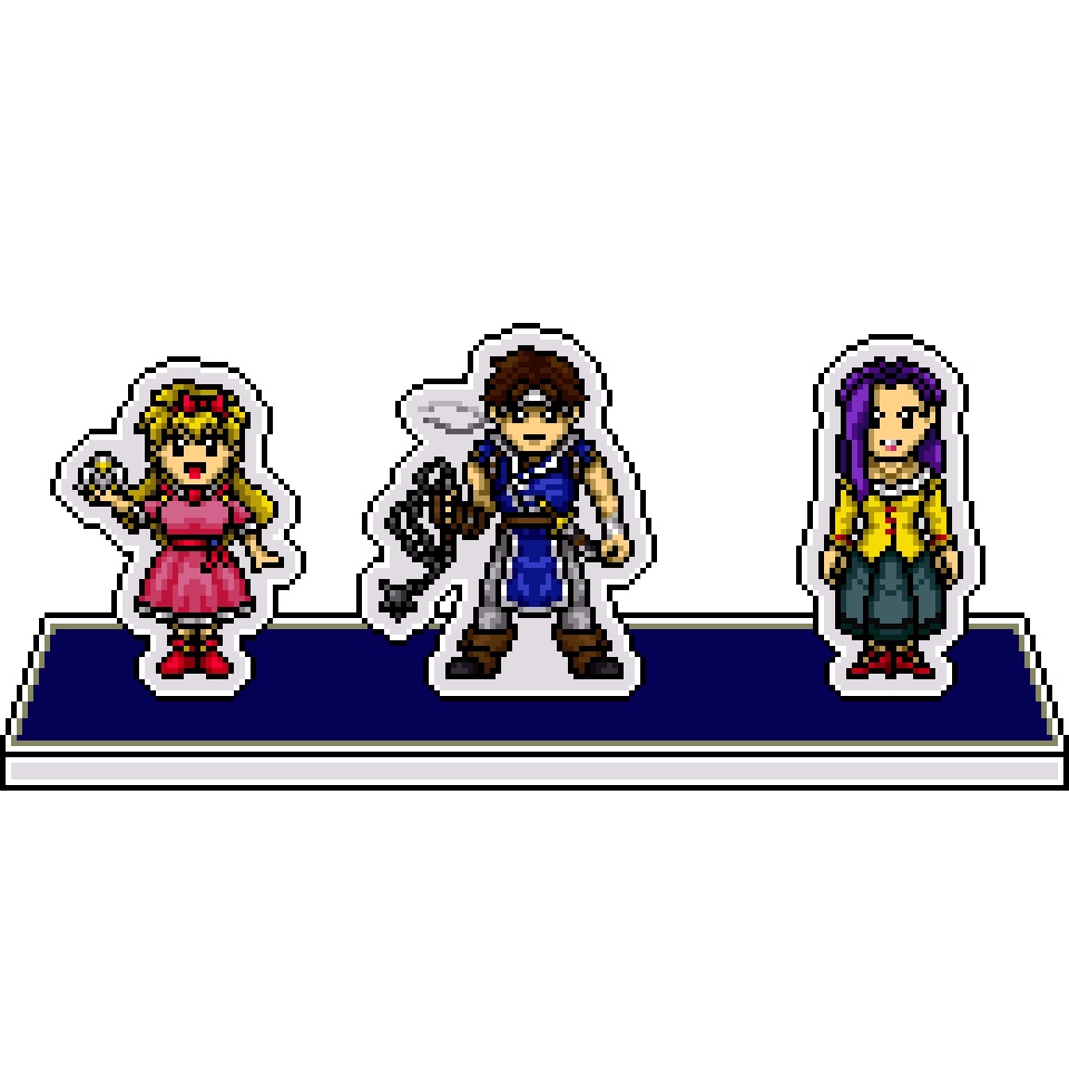 ドット絵３人組アクリルジオラマ：悪魔城ドラキュラX血の輪廻