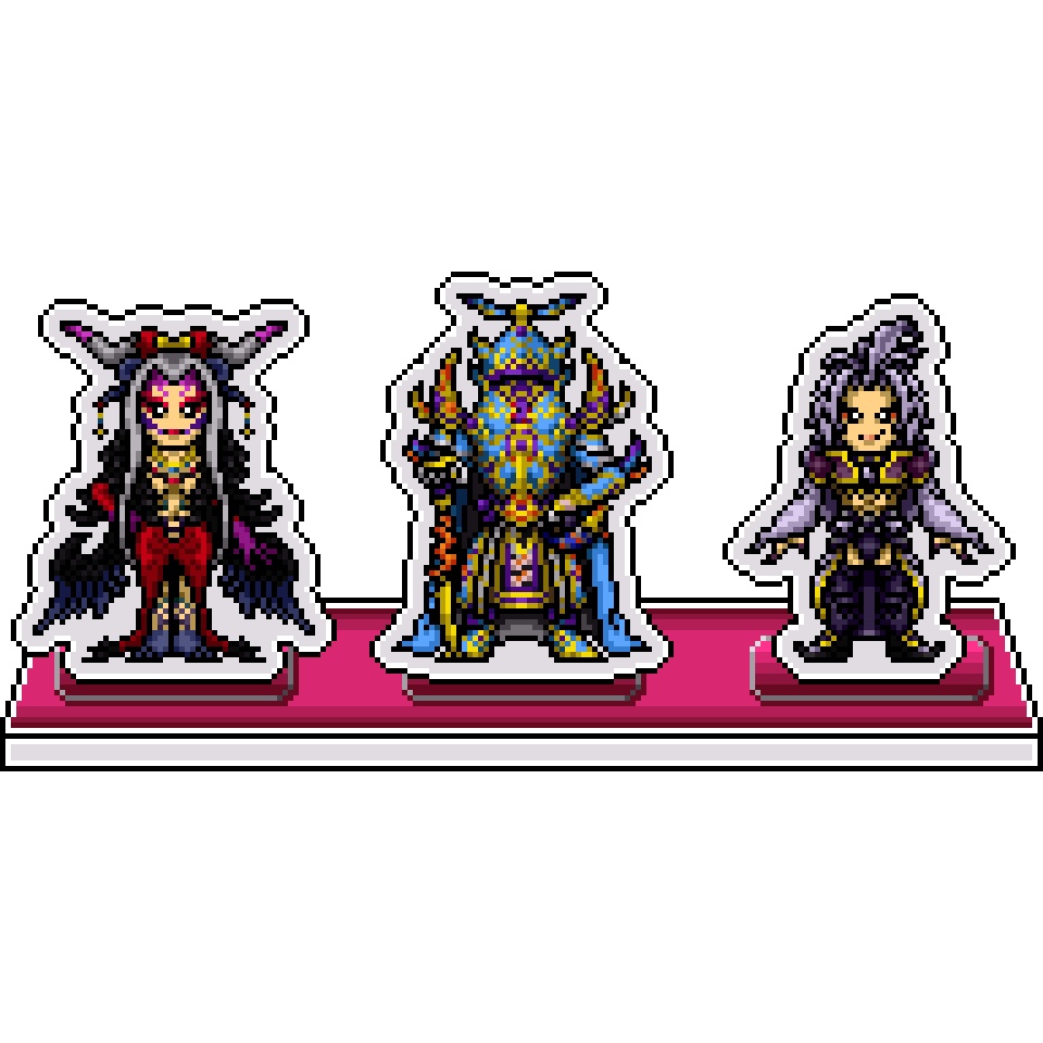 DFFドット絵アクリルジオラマ：エクスデス・アルティミシア・クジャ