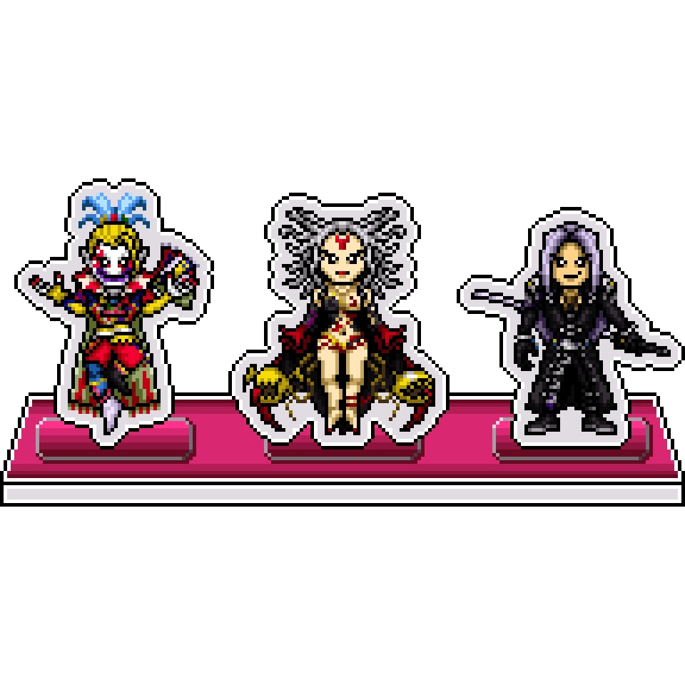 DFFドット絵アクリルジオラマ：暗闇の雲・ケフカ・セフィロス