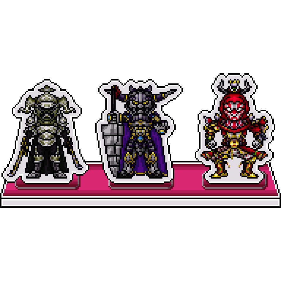 DFFドット絵アクリルジオラマ：ガーランド・ガブラス・ギルガメッシュ