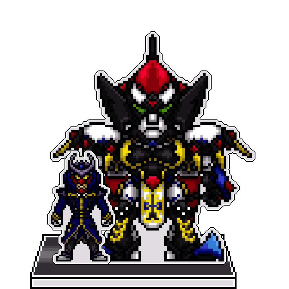 SRWOGドット絵アクリルジオラマ：ウォーダン×スレードゲルミル