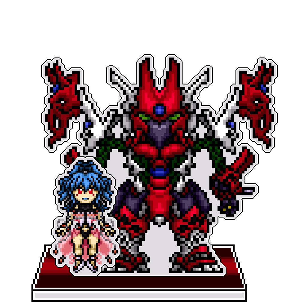 SRWOGドット絵アクリルジオラマ：アルフィミィ×ペルゼイン・リヒカイト
