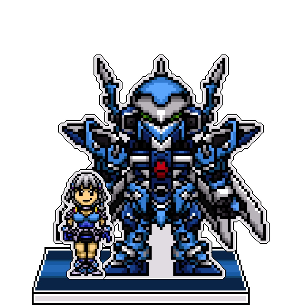 SRWOGドット絵アクリルジオラマ：ゼオラ×ビルトファルケン