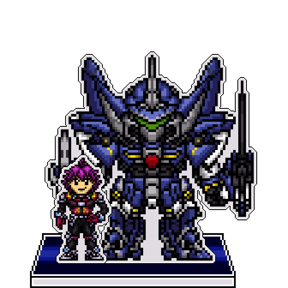 SRWOGドット絵アクリルジオラマ：アラド×ビルトビルガー