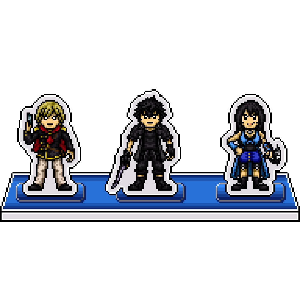 DFFドット絵アクリルジオラマ：ノクティス・エース・リノア