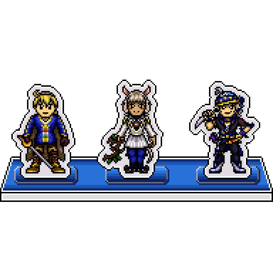 DFFドット絵アクリルジオラマ：ヤ・シュトラ・ラムザ・ロック