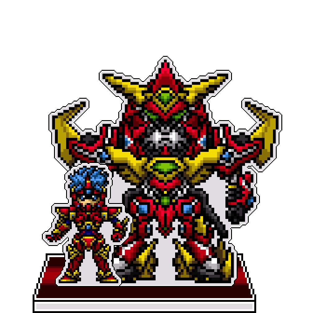 SRWOGドット絵アクリルジオラマ：コウタ×コンパチブルカイザー