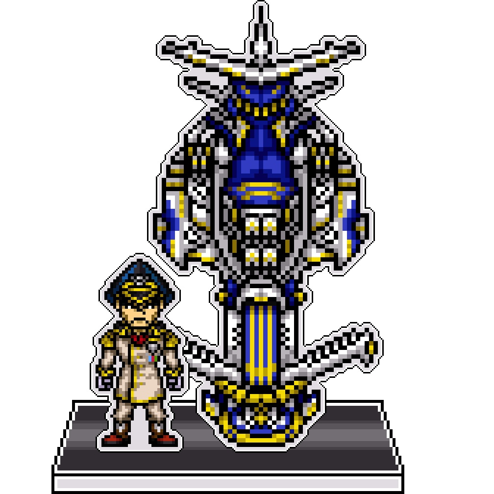 SRWOGドット絵アクリルジオラマ：リー×シロガネ