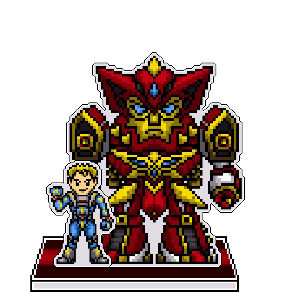 SRWOGドット絵アクリルジオラマ：ブリット×グルンガスト２号機