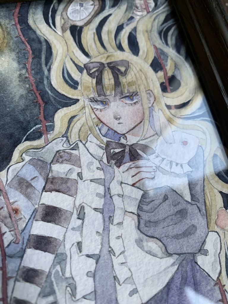 「落ち行く」透明水彩原画