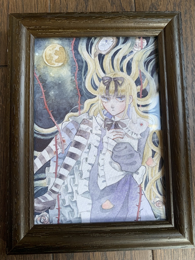 「落ち行く」透明水彩原画