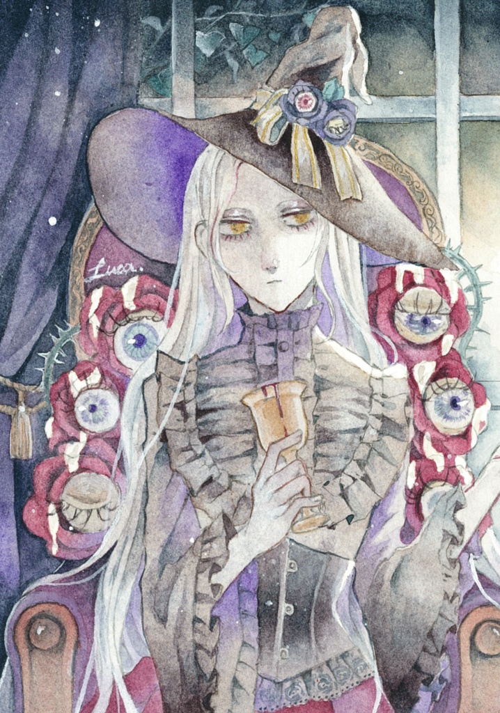 「毒の盃」フレームレス透明水彩原画