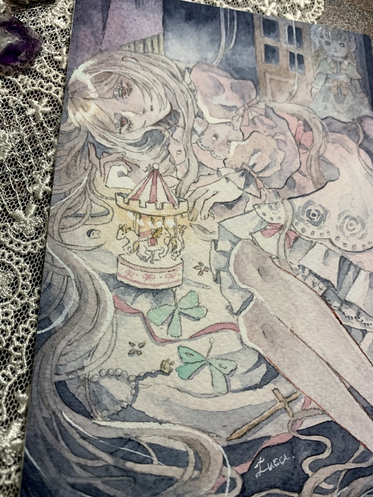 回転木馬の軋む音 ハガキサイズ原画