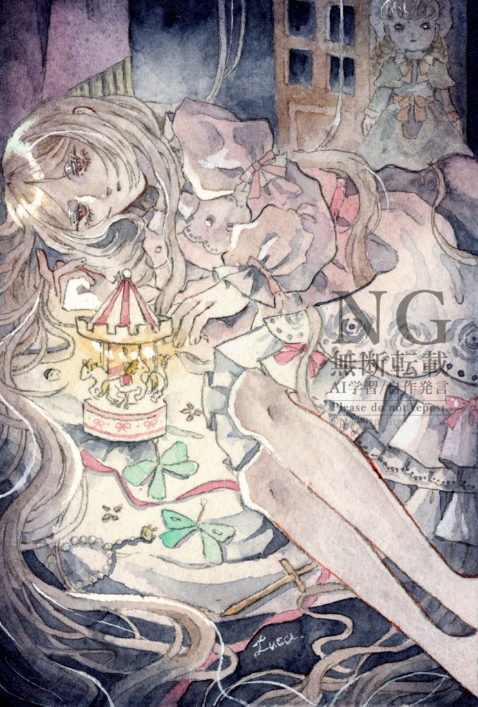 回転木馬の軋む音 ハガキサイズ原画