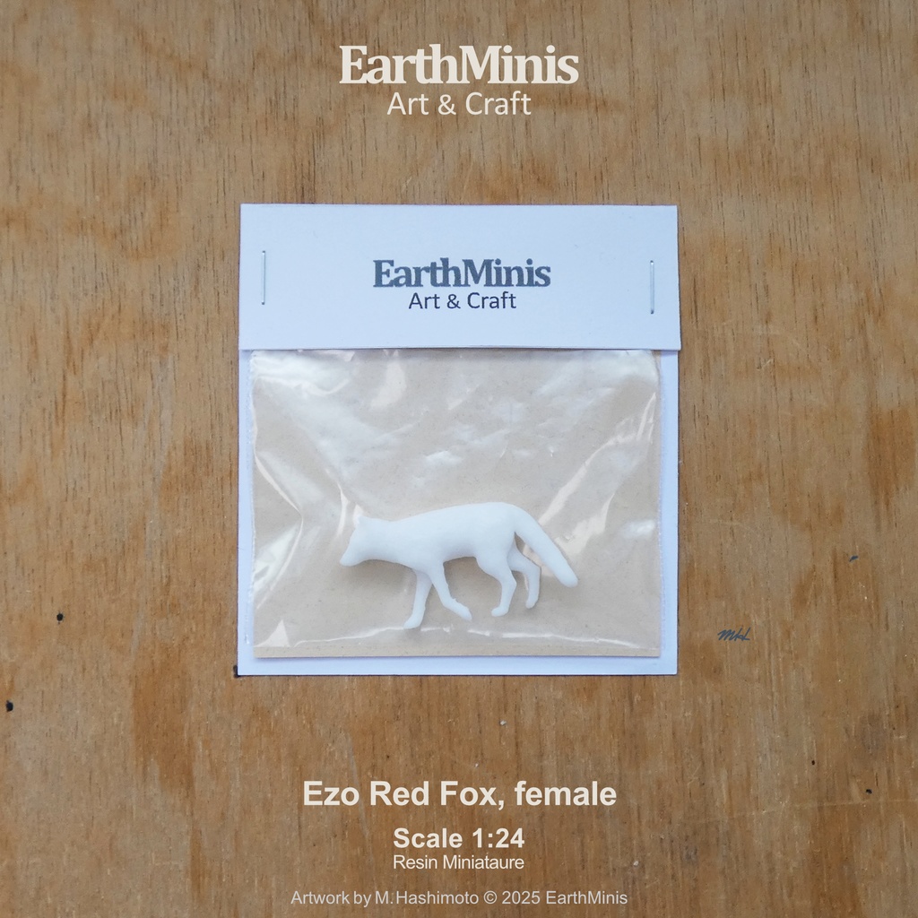 1/24スケール キタキツネ(メス) 動物ミニチュア素材 ホワイト