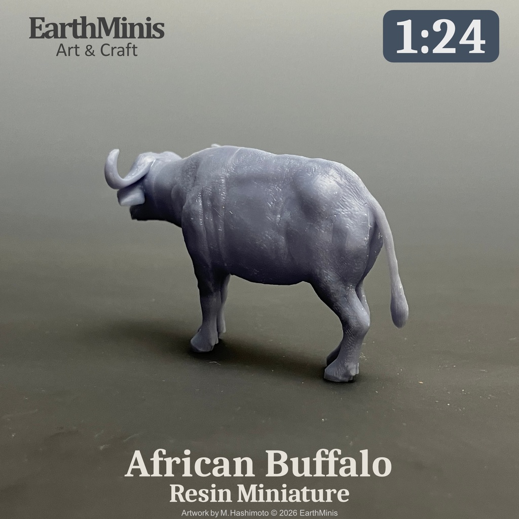 1/24スケール アフリカスイギュウ ミニチュア模型(未塗装・未組立)