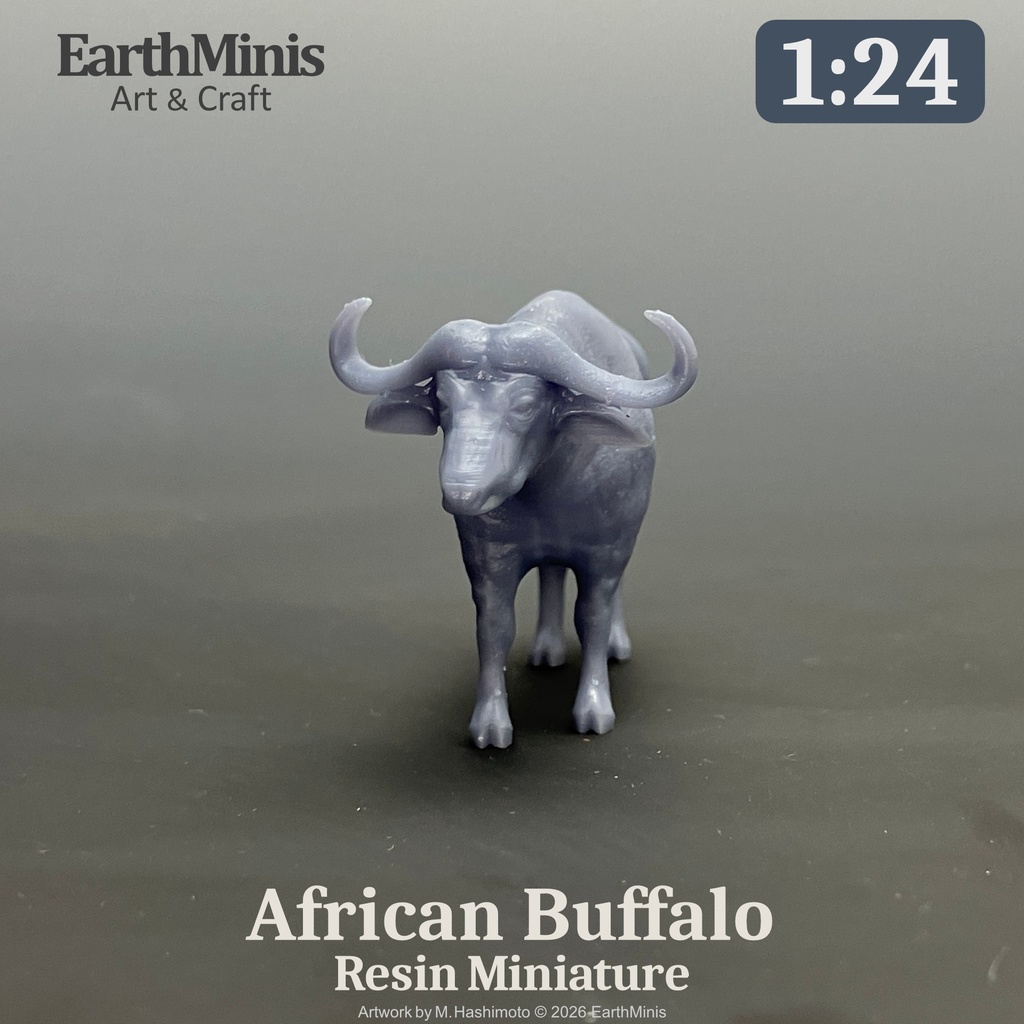 1/24スケール アフリカスイギュウ ミニチュア模型(未塗装・未組立)