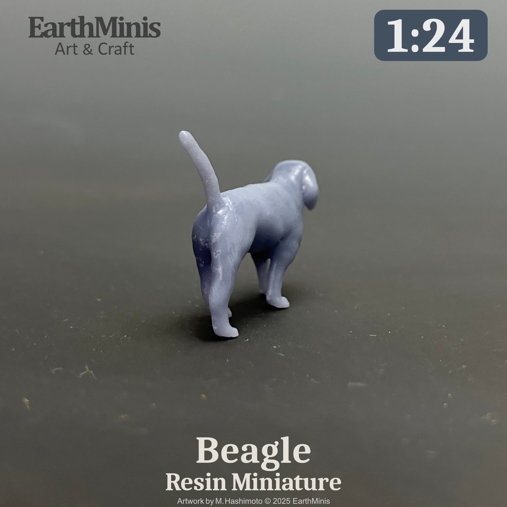 1/24スケール ビーグル ミニチュア模型(未塗装・未組立)