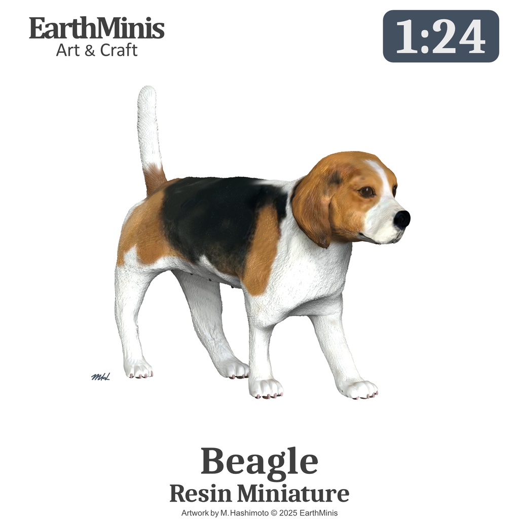 1/24スケール ビーグル ミニチュア模型（未塗装・未組立）