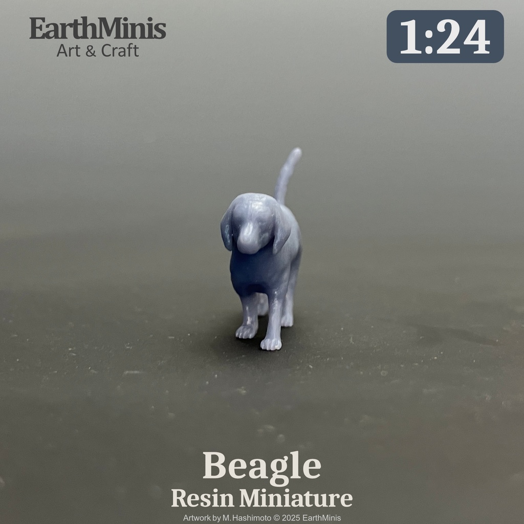 1/24スケール ビーグル ミニチュア模型(未塗装・未組立)