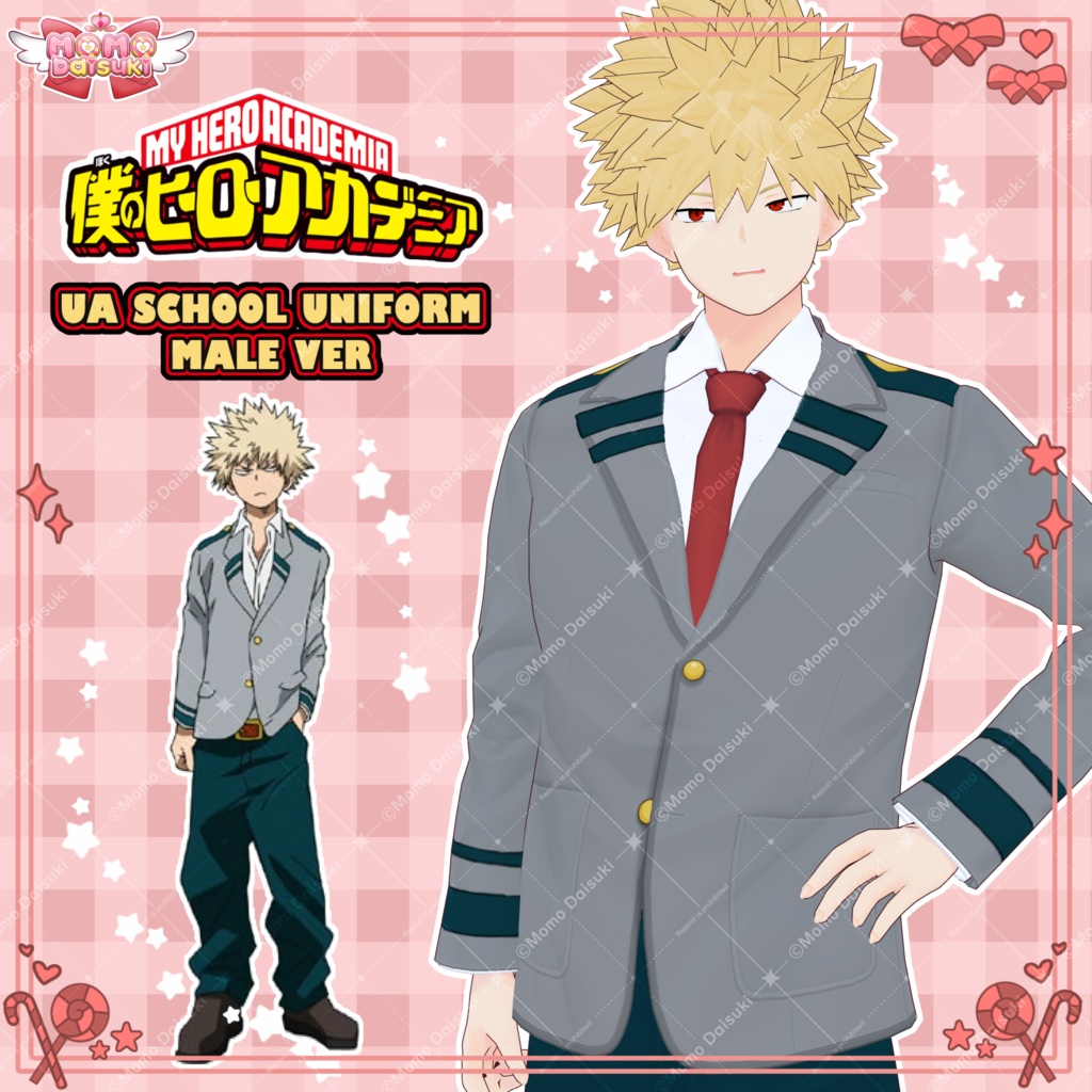 [Vroid] ヒーローアカ Hero Academy Male School Uniform (vroidcustomitem)