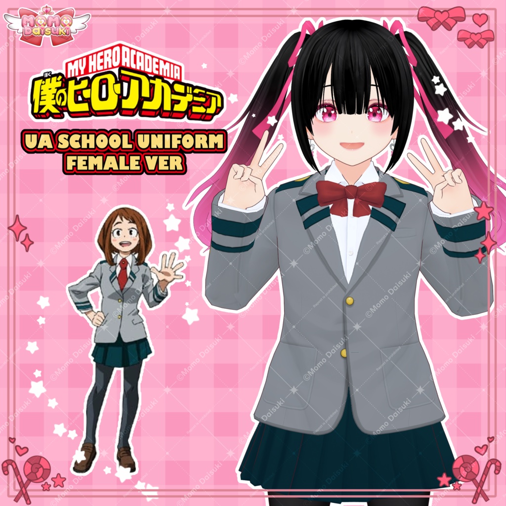 [Vroid] ヒーローアカ Hero Academy Female School Uniform (vroidcustomitem)