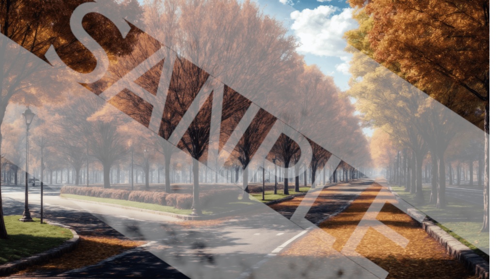 【背景素材】並木道3種［0054］