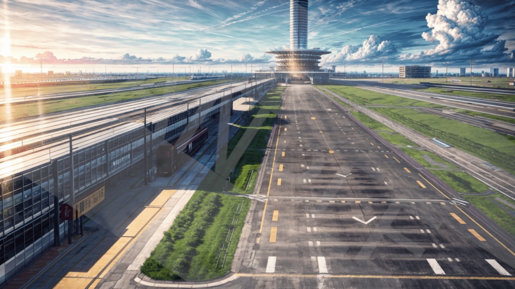 【背景素材】空港・滑走路3種［0153］