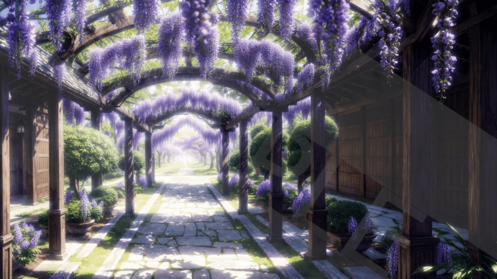 【背景素材】藤棚3種［0195］