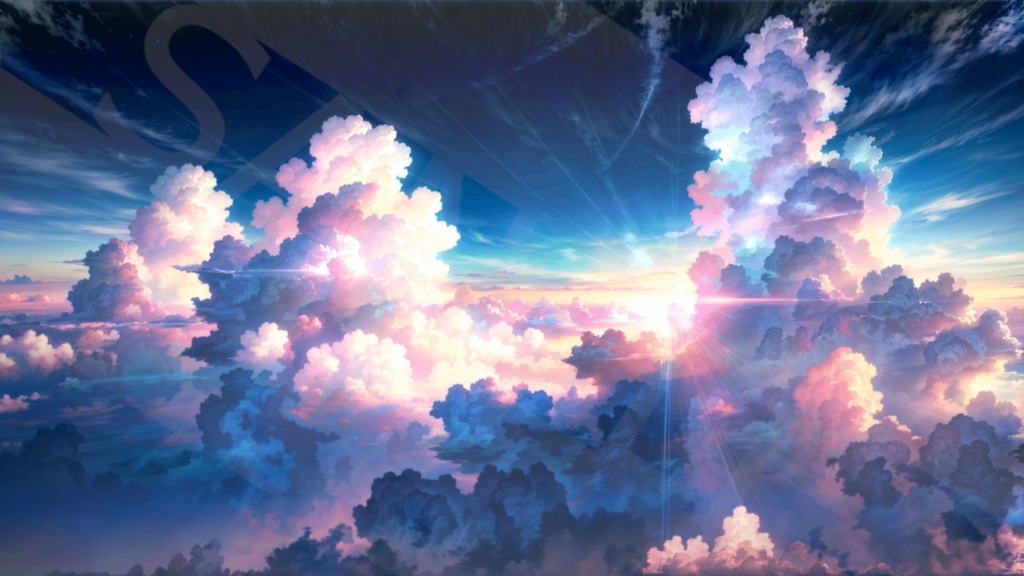 【背景素材】空の上・雲3種［0247］