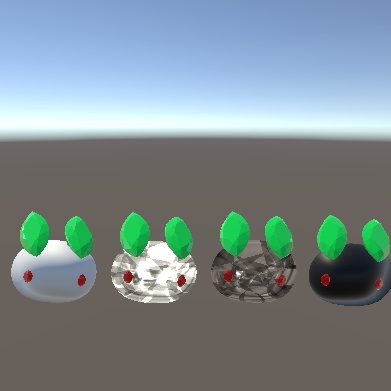 ゆきうさぎ 3Dモデル rabit 4匹