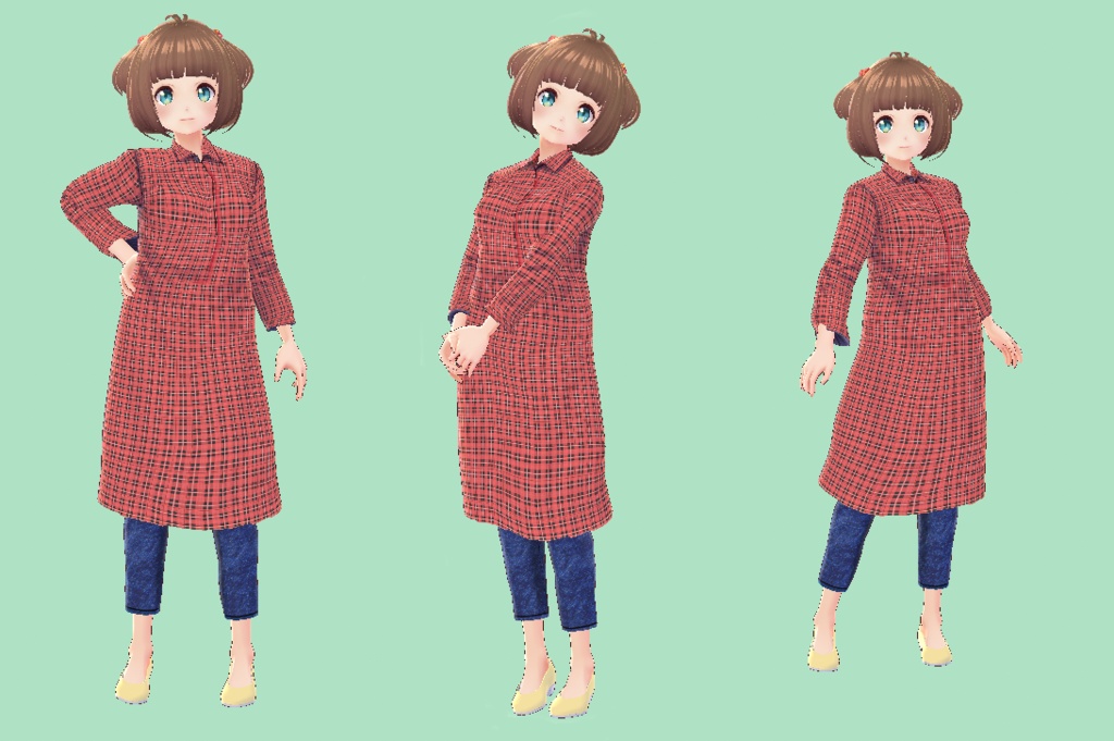 VRoid (正式版対応)大人ガーリーなワンピース 3点