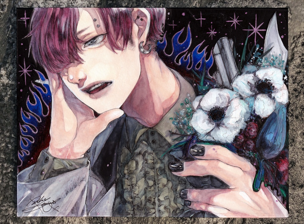 [透明水彩原画]LOVE IS BLIND!