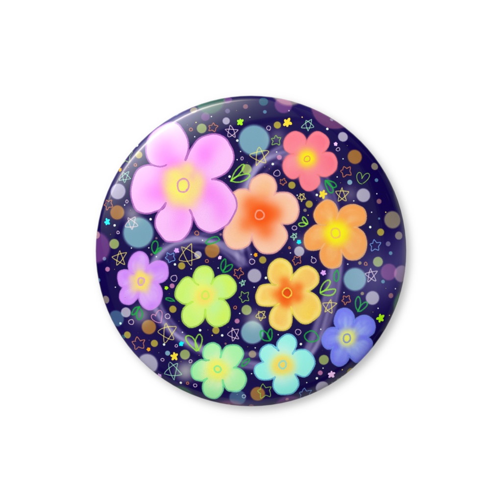 お花の缶バッジ