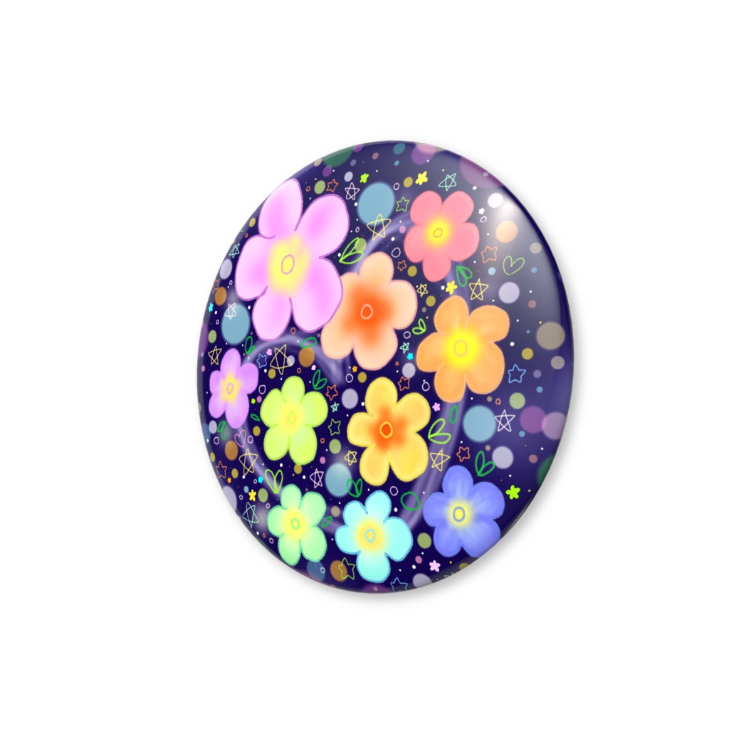 お花の缶バッジ