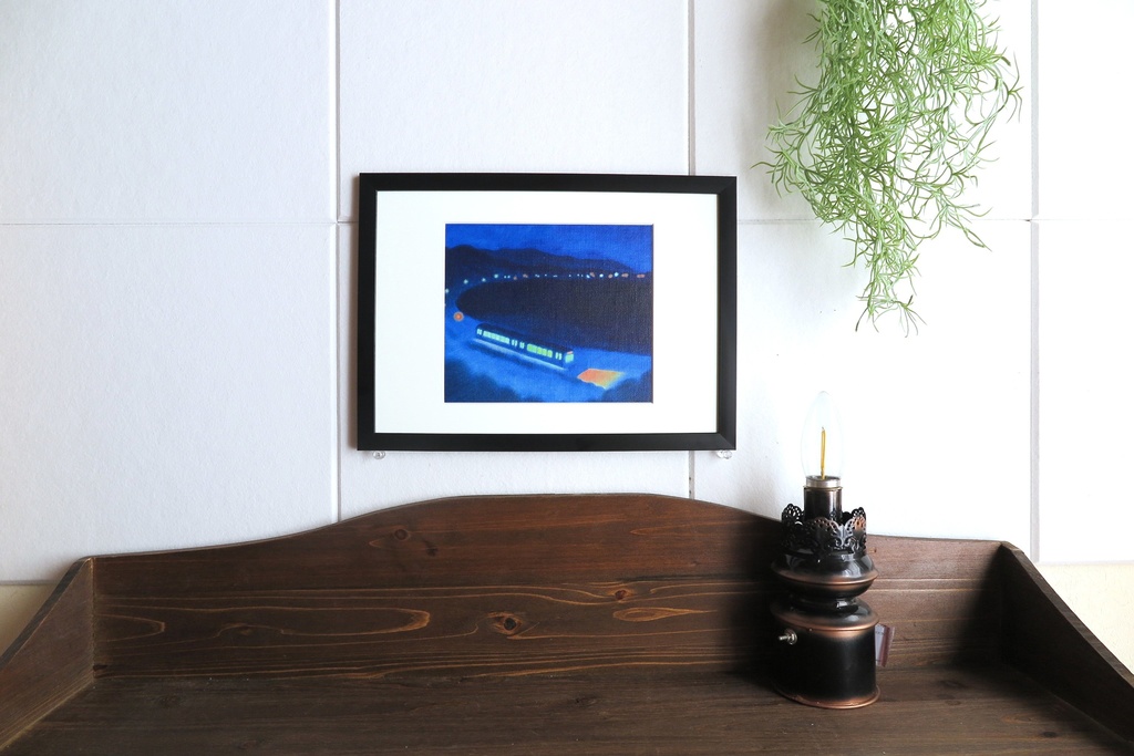 キャンバスプリント「湾岸を駆ける電車」