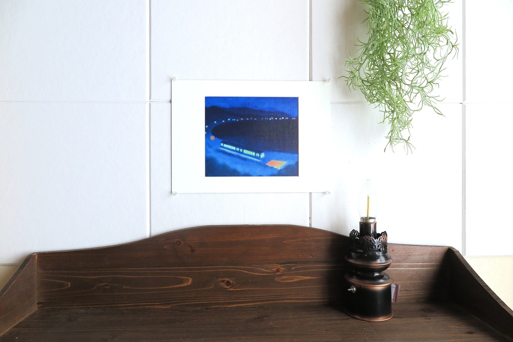 キャンバスプリント「湾岸を駆ける電車」