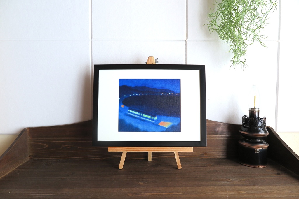 キャンバスプリント「湾岸を駆ける電車」