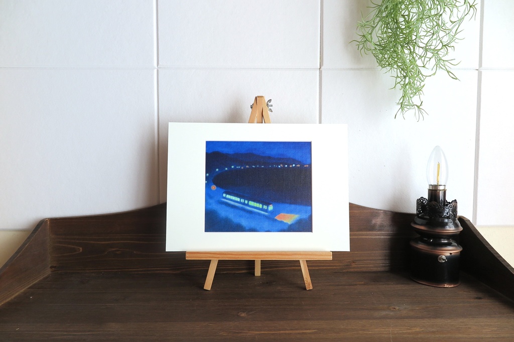 キャンバスプリント「湾岸を駆ける電車」