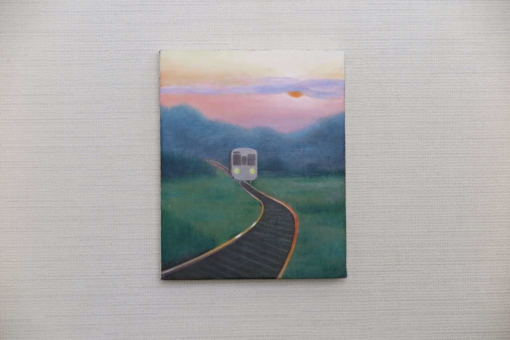 原画「夕陽を背に」
