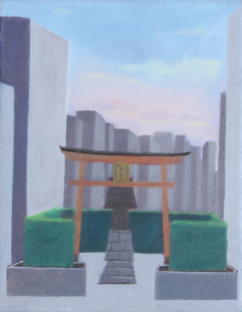 【原画】大都会の中の鳥居
