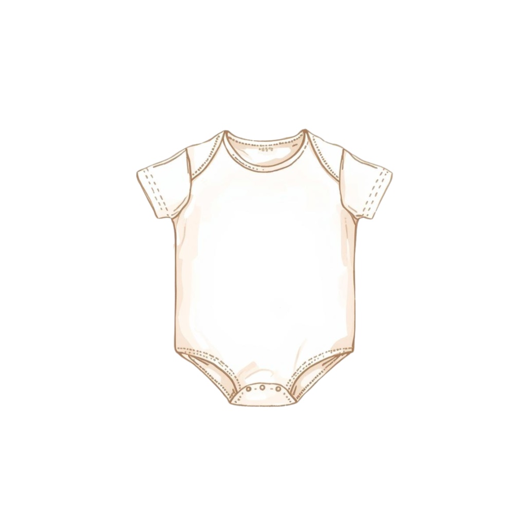 ベビーグッズ 線画クリップアート PNG素材(背景透過)